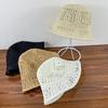 Chapeau de paille pour femme Respirant Évidé Été Vacances au bord de la mer Protection solaire et Ombrage Chapeau Chapeau de pêcheur tricoté