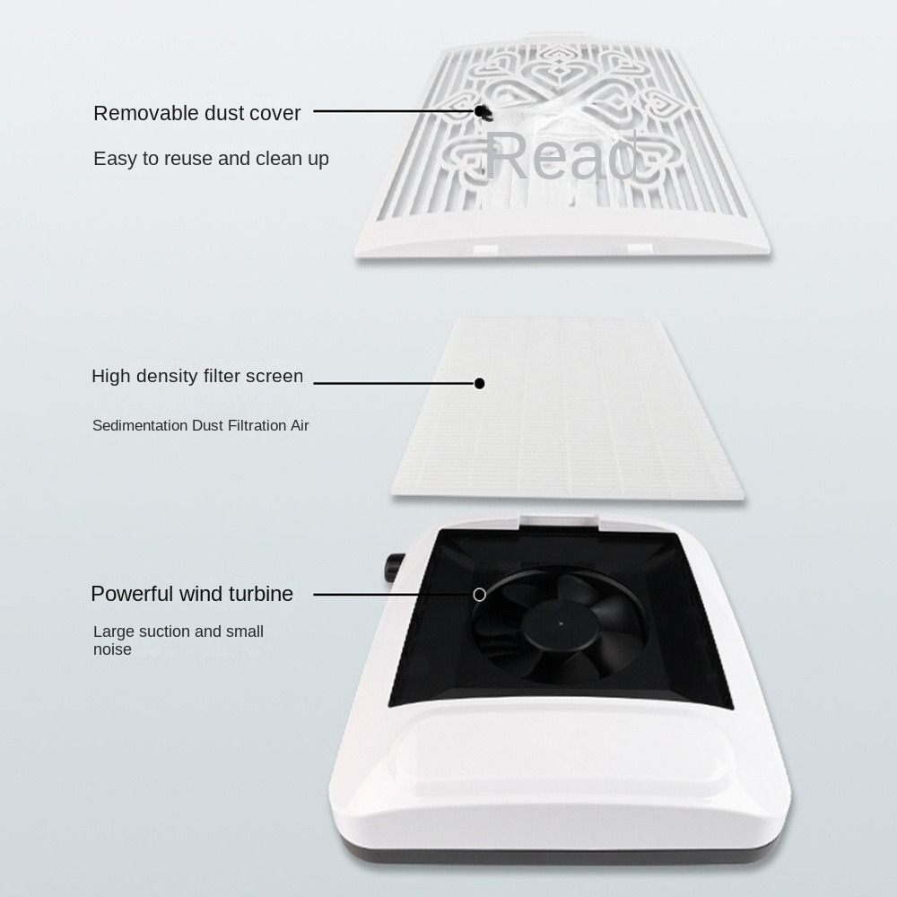 100W Nail Dust Vacuum Cleaner Removable Filter Screen Nails Dust Extractor Fan  For Nail Art