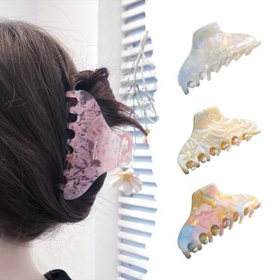 Hair Clip Printing Shark Clip Solid Color Tortoiseshell Hair Claw Fresh Acetate Hair Claw  Girls