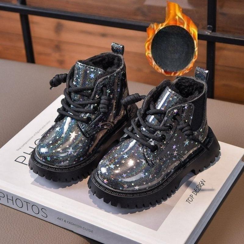 Girls  Fashionable Anti-slip Snow Boots and Winter Children s Fleece Warm Cotton Boots 30