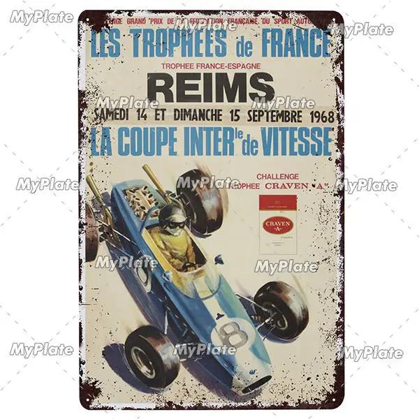 24-Stunden-Metallschild, Vintage-Plakette, Blechschild, Wanddekoration für Bar, Kneipe, Metallhandwerk, Retro-Rennwagen-Poster