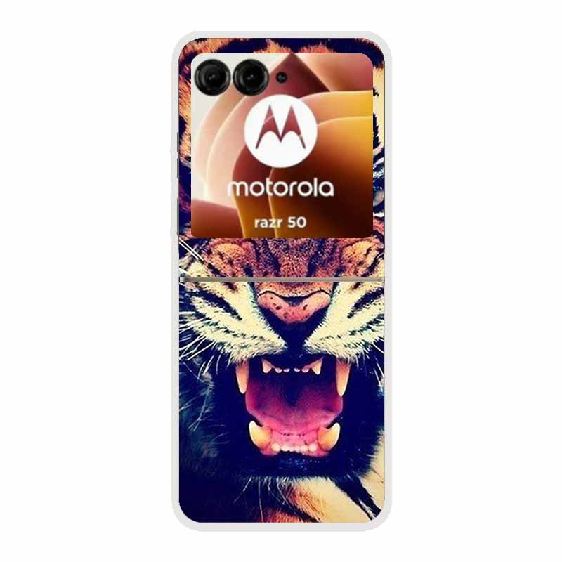 For Motorola Razr 50 Ultra Case Plastic Hard Painted Cartoon Transparent Back Cover Case for Motorola Razr 50 5G Hard PC Case 50