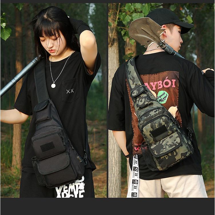 Men's Camouflage Tactical Crossbody Chest Bag - Multifunctional Outdoor Shoulder Pack