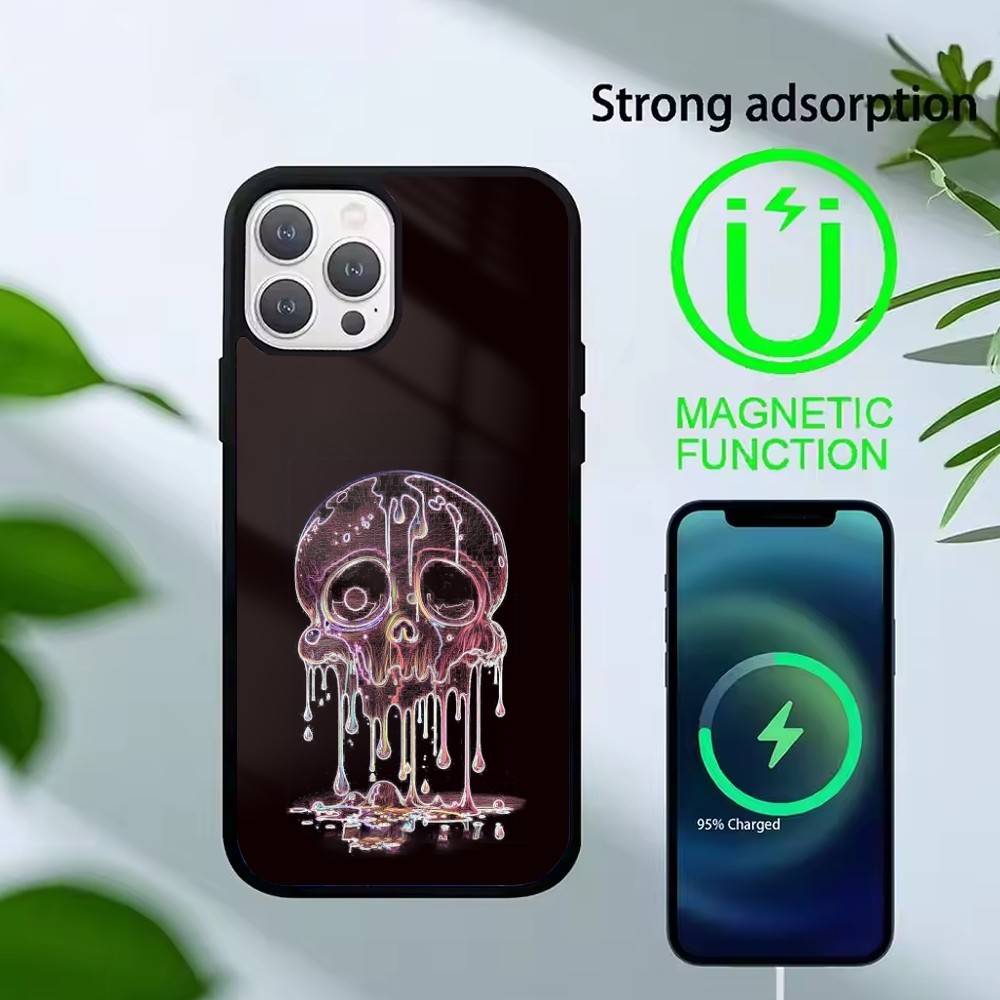 Gothic Dark Sweetheart Phone Case For iPhone 17,16,15,14,13,Pro,Max,Plus,Magnetic For Magsafe Wireless Charging
