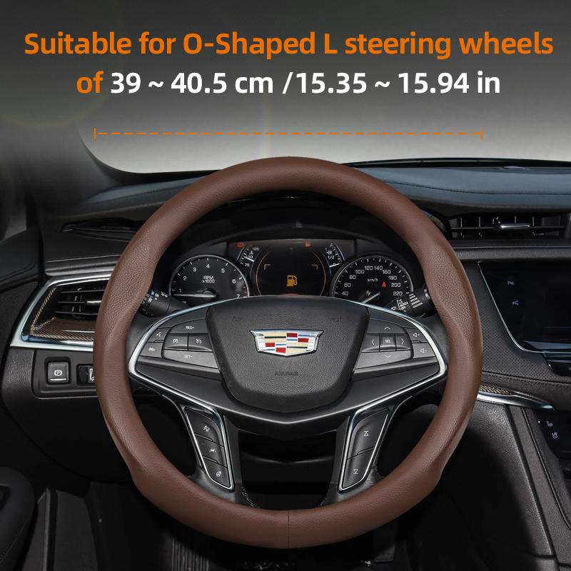 Suitable for Cadillac Ultra-Thin Breathable Leather Steering Wheel Cover Suitable for Cts 2013 Ct4 Carbon Interior Ct5 Xt5 Xt4 Xt6