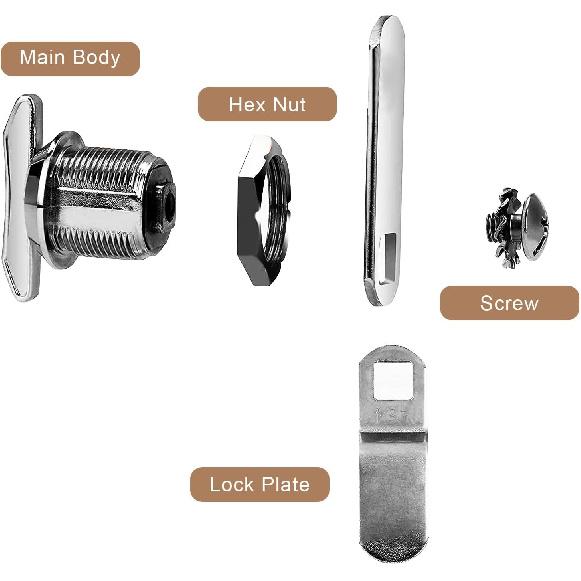 

5/8 Inch Thumb Operated Offset Cam Lock, 2 Pack Non-Locking Thumb Turn RV Compartment Storage Latch for RV Cabinet Mailbox Drawer Storage Door 2