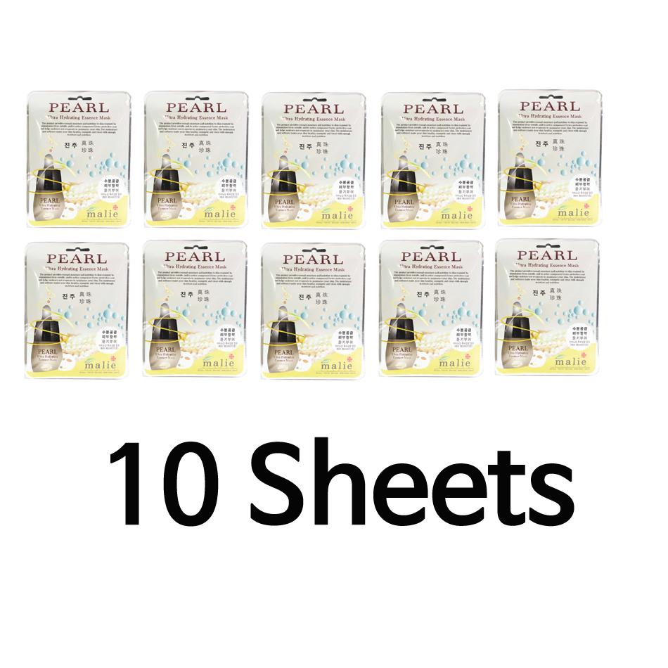 Face Mask Sheet Pearl Hydrating Essence Mask Pack Skin Care (10 Sheets and 2 Options) Korean Cosmetics