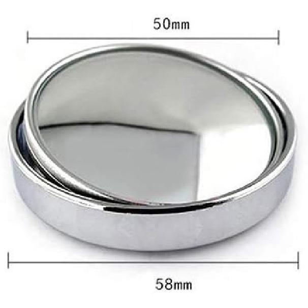 1 Pair Wide Angle Convex Car Auto Blind Spot Round Stick-On Side View Rearview Mirror