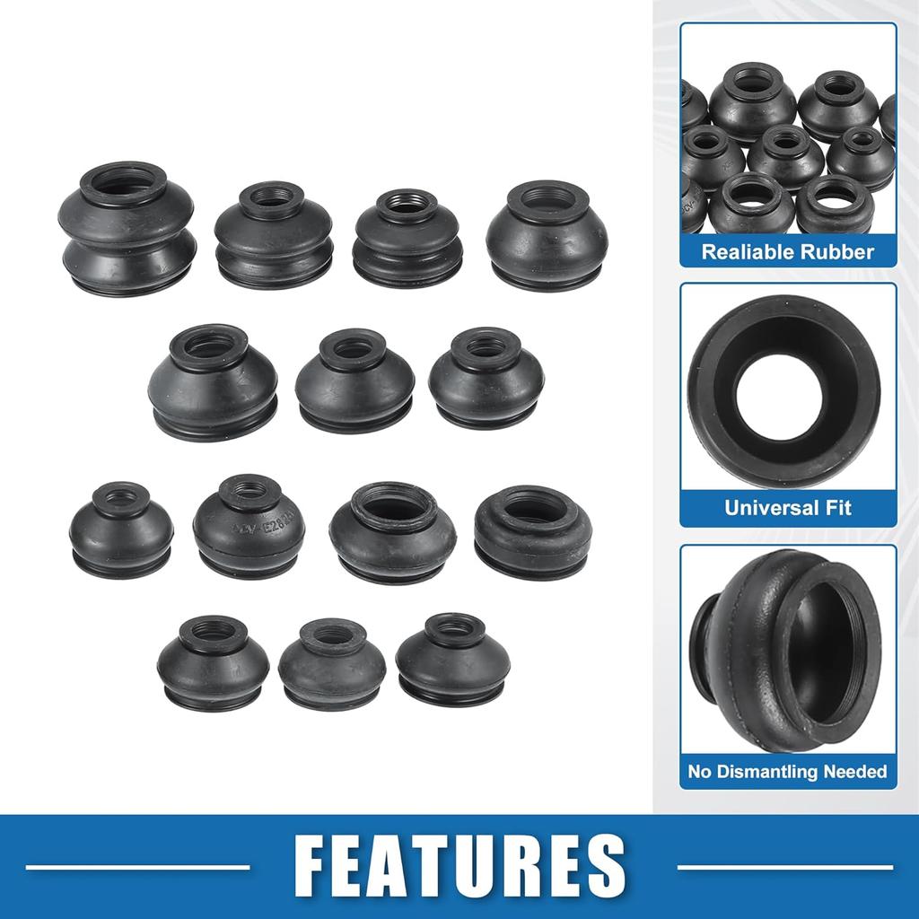 Universal Car Turn to Rod Arm Ball Joint Head Dust Protection Car Suspension Steering Parts Rubber Black