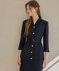 Julie And Kara 26Ss Calla134 Shebigins Serena Tweed Dress Navy