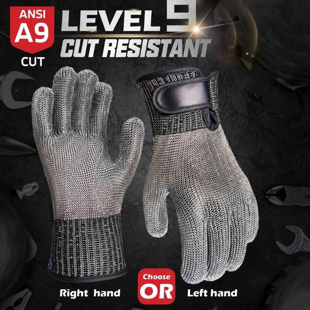 ANSI A9 Stainless Steel Mesh Glove Elastic Safety Work Glove Cut Resistant Glove Slaughtering
