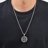 Vintage Celtic Knot Necklace for Men Boys,Stainless Steel Round Pendant Necklace,Punk Amulet Jewelry Gift