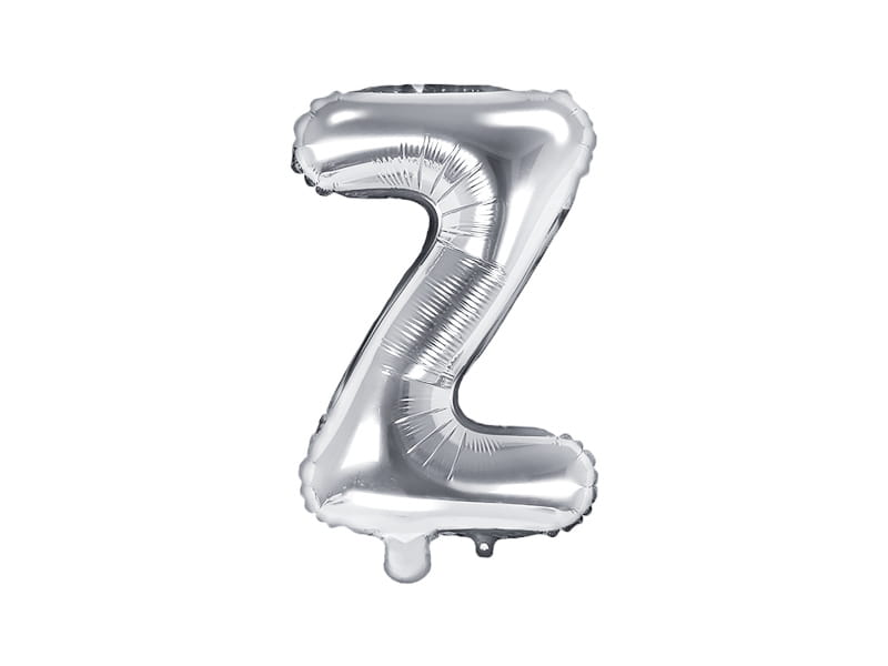 Balon Foliowy Litera "Z" Srebrny 35 Cm