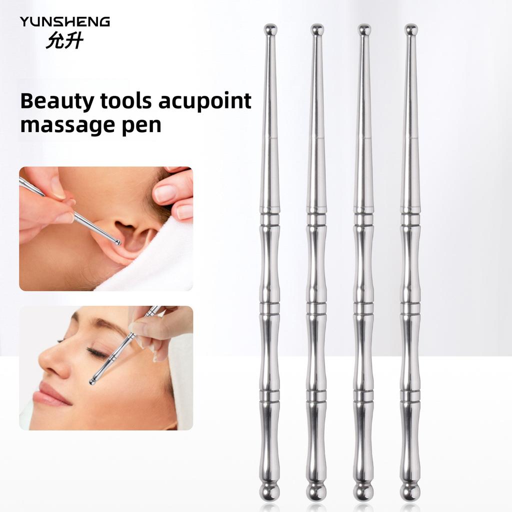 Double-headed Portable Stainless Steel Acupoint Massage Pen Ear Acupoint Massage Body Acupoint Pen Tool Earlobe Massage Stick