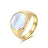 European and American Style Natural Shell Titanium Steel Ring Neutral Light Luxury High-end Men's and Women's Accessories