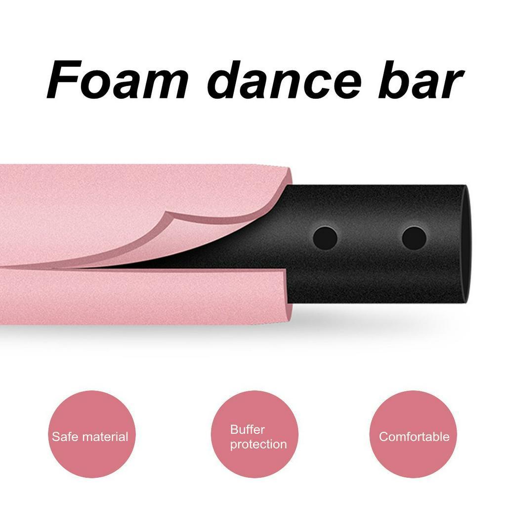 1,5-3,5M Freistehende Verstellbare Höhe + Gummi-Saugnapf-Ständer Schwarz + Pink Tragbare Stahl Ballett Tanzstange Gymnastikstange Heimfitness