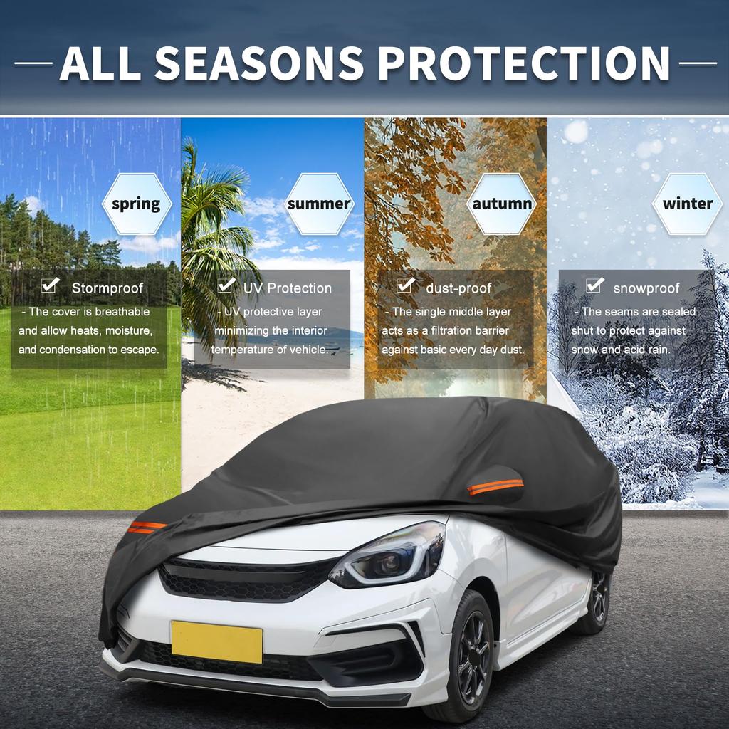 X AUTOHAUX Car Body Cover for Honda New Waterproof Fabric Lightweight and Comfortable for Paint Seat Door Windbreak and Storage Sun Rainy Season