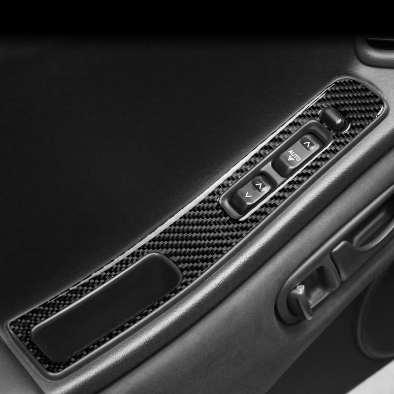 For Nissan 300ZX 1989-1997 Real Carbon Fiber Stickers Door Window Lift Control Panel Frame Car Accessories Interior Decorative