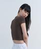 Yuseuteule Piping Slim Fit Short Sleeve T-Shirt (Brown)