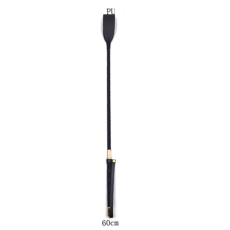 60CM Black PU Leather Spanking Paddle Long Whip Flirting Slave  Bondage Flogger Sex Toys For Woman G Spot Adults Sex Shop 18