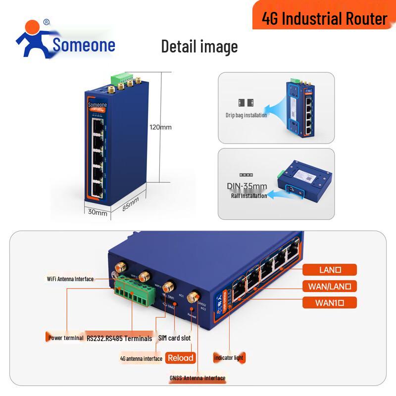 USR-G806p Industrial 4G Dual SIM Wireless Router