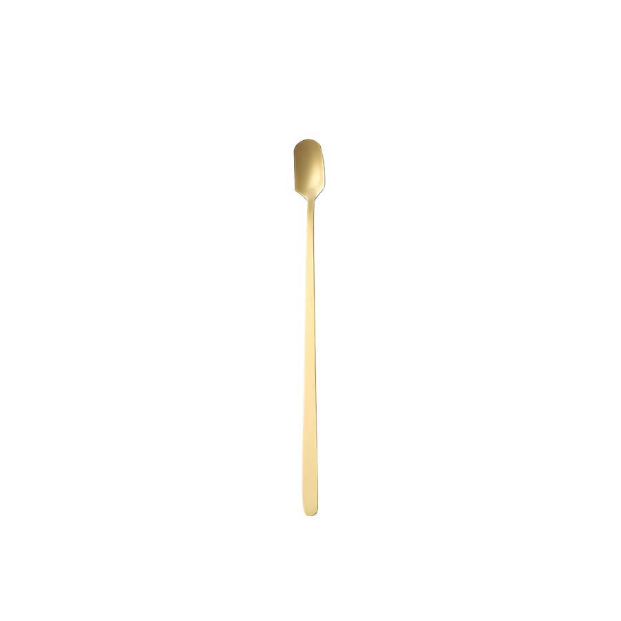 Gold Nordic Style Square Head Spoon: Simple, Luxurious Oatmeal & Cereal Spoon for Hotels & Restaurants.