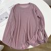 Women's Lightweight Breathable Long-Sleeve Sunscreen T-Shirt - Thin, Loose, Solid Color, Round Neck, Casual Bottoming Blouse with Mask