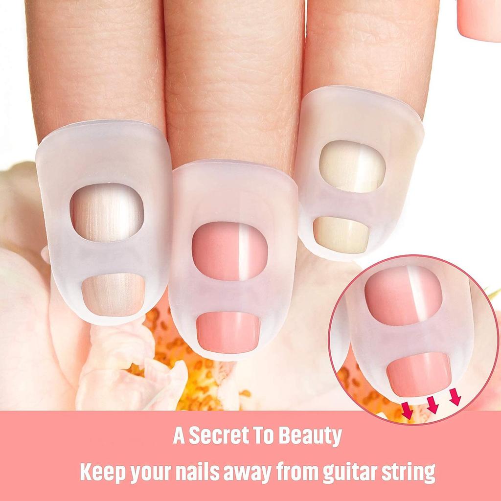 10pcs Guitar Fingertip Protectors Anti Slip Silicone Guitar Finger Guards for Stringed Instruments