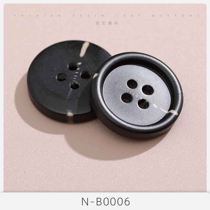 10Pcs Button Button Trench Coat Women'S Resin Black Button High-End Men'S Suit Clothes Coat Accessories Daquan Cardigan Suit