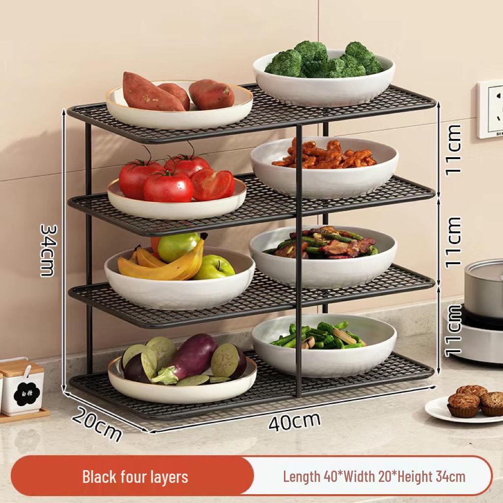 Multi-Layer Hot Pot Prep Dish Holder & Storage Rack