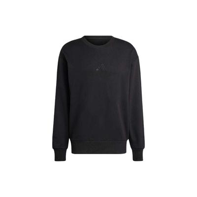 Μπλούζα Φούτερ Μονόχρωμη με Λογότυπο, Απαλή Υφή, Ριμπ Κολάρο, Μακρύ Μανίκι, Ανδρική Μπλούζα Φούτερ Μαύρη IX1261