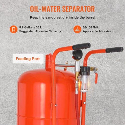VEVOR 75.7 L Sand Blaster 60-110 PSI High Pressure Sandblaster with 4 Nozzles