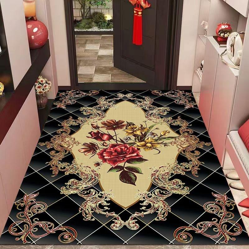 Entrance Carpet At The Foyer Dirt Resistant Crystal Velvet Carpets Absorbent Foot Mats Door Mats