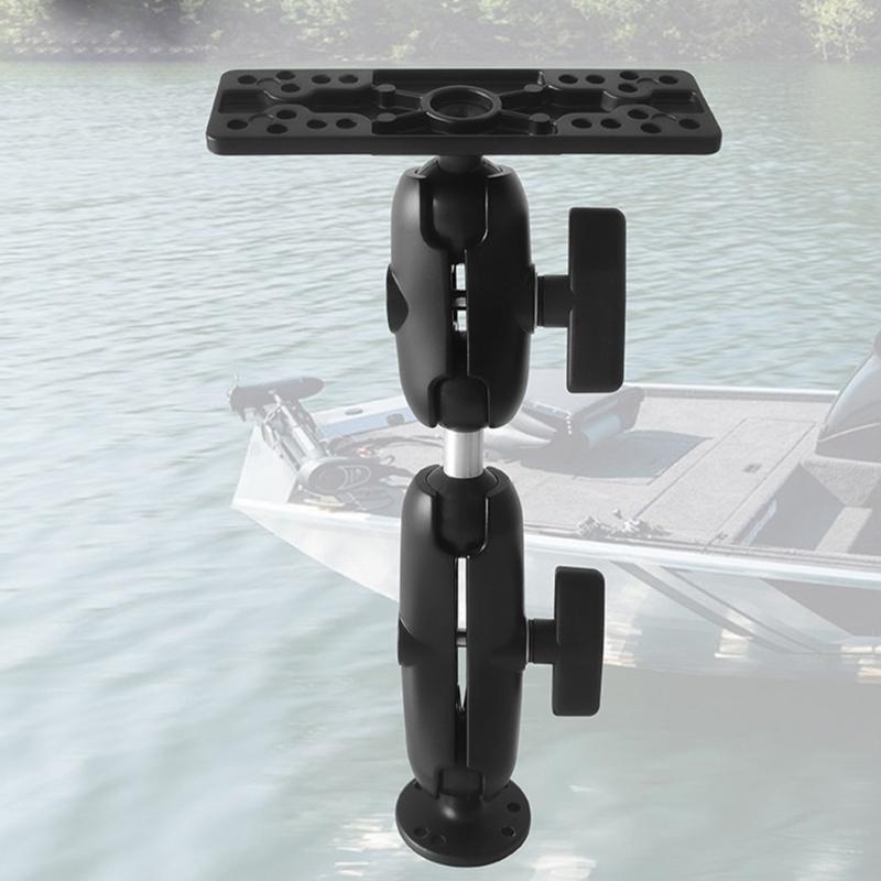 Heavy Duty Aluminum Boats Mount Fish Finders Holder with 1inch Ball Head For Fishing Systems