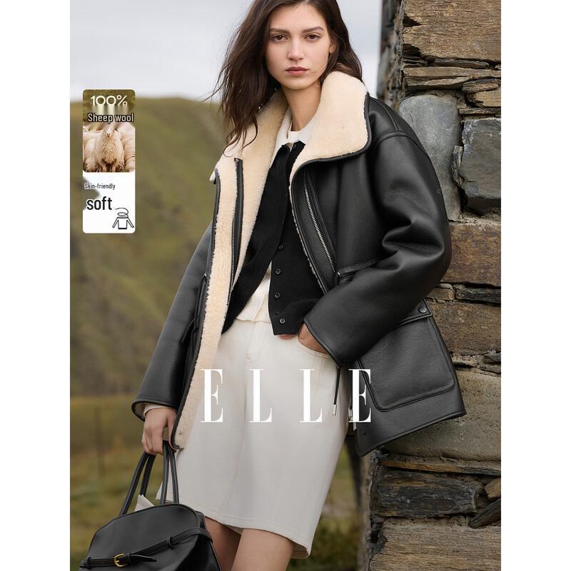 ELLE Women s Plush Faux Fur Jacket M