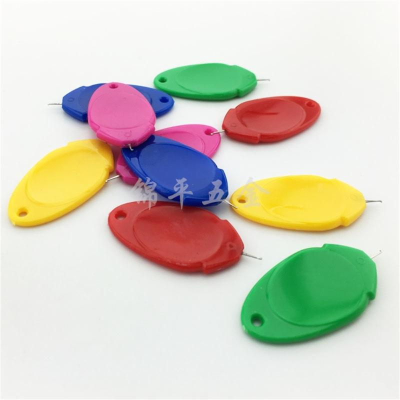 Pack of 100 Colorful Plastic Thumb Needle Threader for Easy Sewing and Crafting with Assorted Color