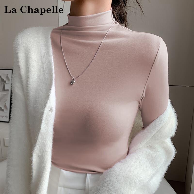 La Chapelle Women's Modal Mock Neck Slim Fit Long Sleeve T-Shirt