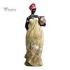 Minimalist Shelf Decor African Lady Figurine, Resin Ethnic Sitting/Standing Woman Statue, Hand-Painted Bohemian Home for Modern Decorative Ornament