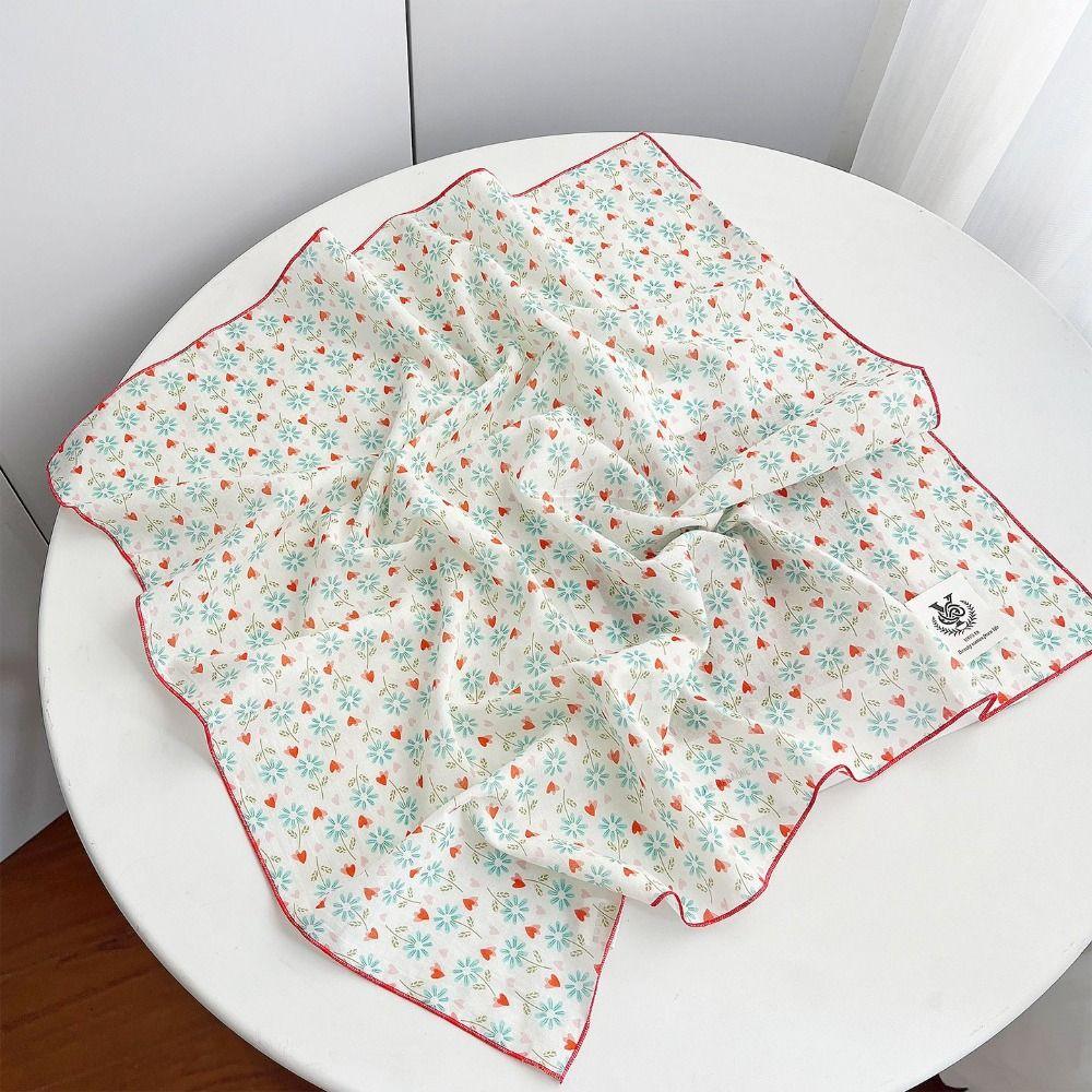 Breathable Cotton Square Scarf Korean Small Scarves Elegant Square Handkerchief  Beach