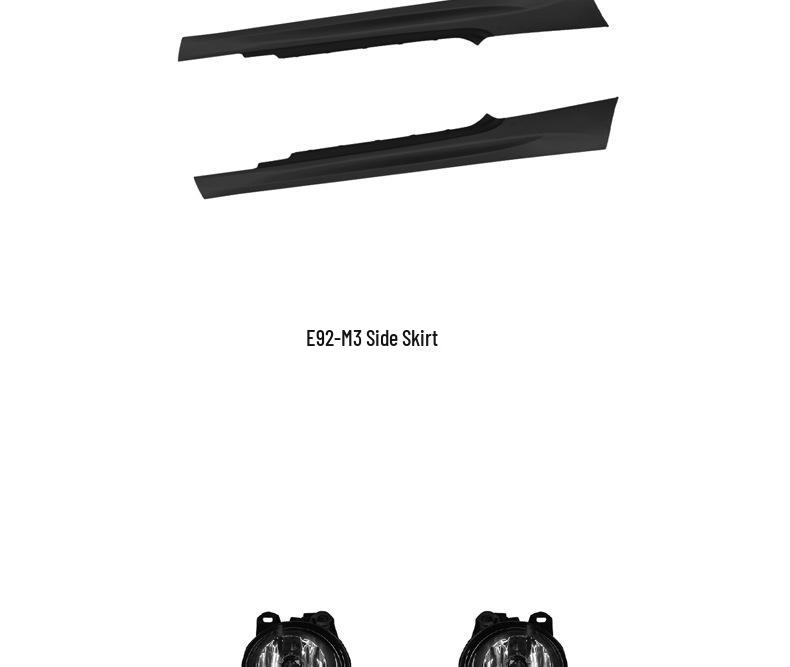 BMW E92 3 Series Coupe Body Kit: MT Front & Rear Bumpers, Grille, Side Skirts, Fog Lights.