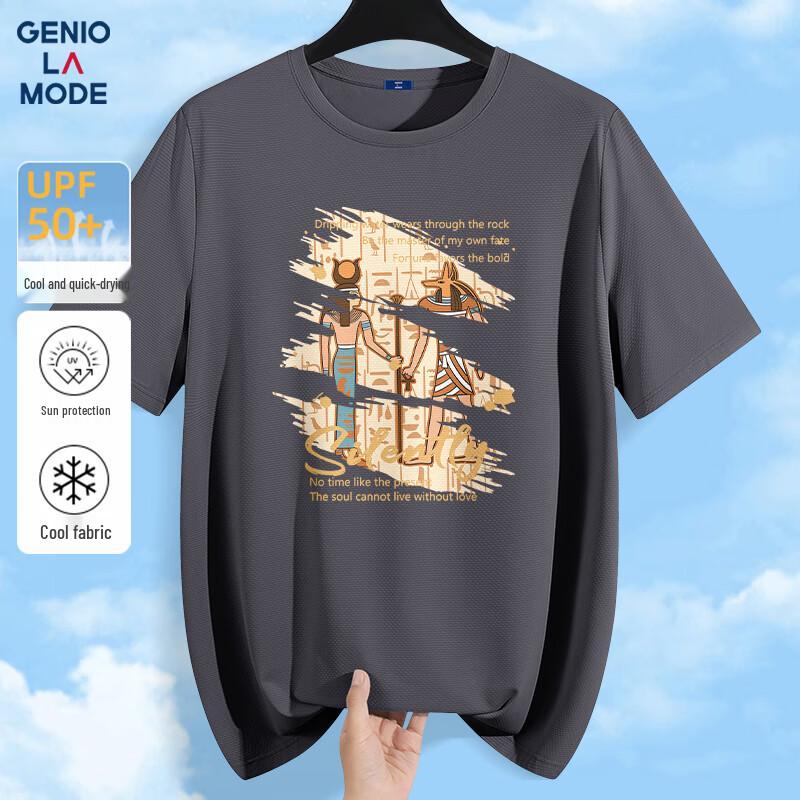 GENIOLAMODE Men s Summer Ice-Feel Casual T-Shirt 3XL