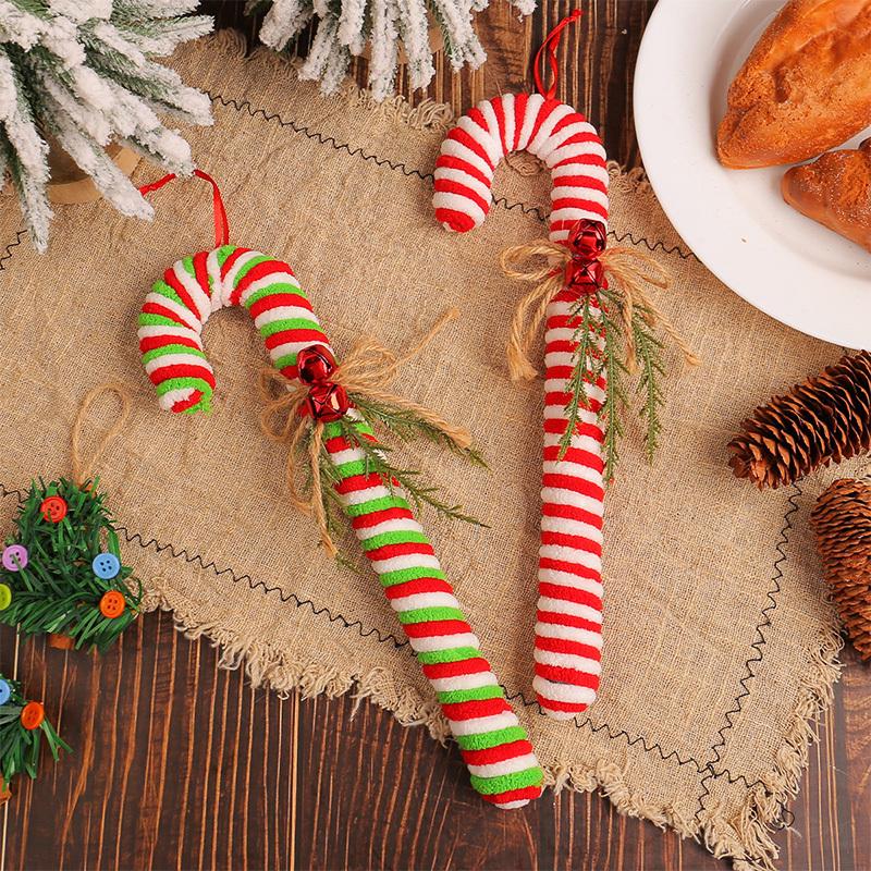 2Pcs Candy Cane Christmas Decorations Ornaments Christmas Decoration Hanging Ornaments for Party Supplies DIY