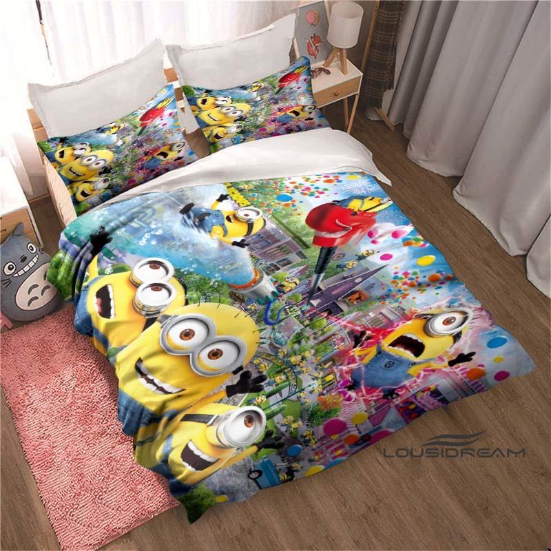 Cartoon (Despicable Me) Printed Bedding Set — Duvet Cover & Pillowcase Set — A Deluxe Gift for Teens, Girls, and Boys