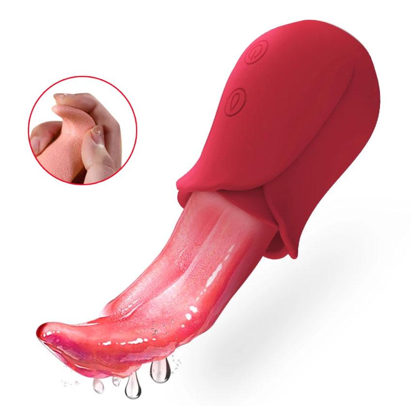 10 Speeds Realistic Pink Licking Tongue Vibrators For Female Nipples Clitoral Stimulation Sex Toys Couples