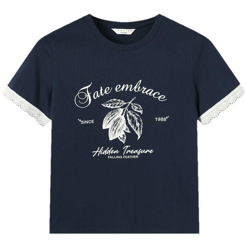 TonLion Women s Pattern Short Sleeve T-Shirt S