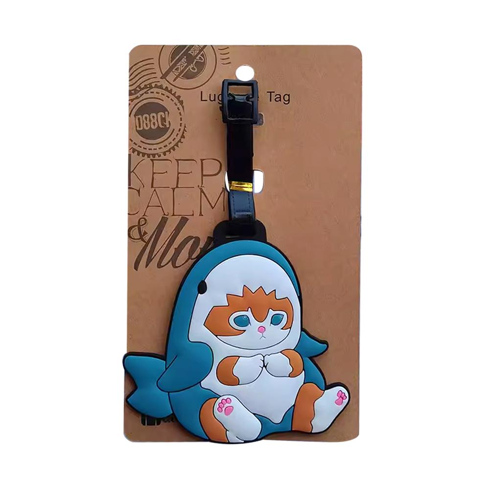 Luggage Tag Pendant Shark Cat Capybara Cartoon Cute Luggage Tag Cartoon Suitcase ID Address Holder Baggage Boarding Portable Pendant