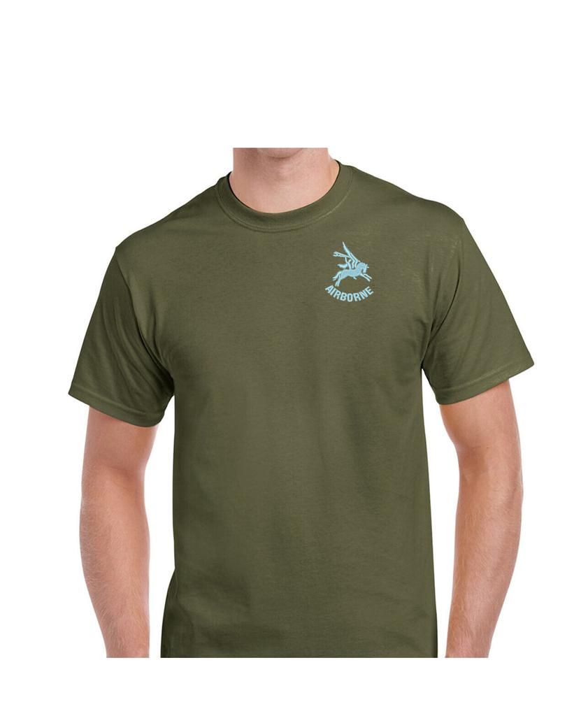 UK Airborne Fallschirmjägerregiment Pegasus Aufnäher Schild T-Shirt 100% Baumwolle Rundhals Sommer Kurzarm Lässig Herren T-Shirt Größe S3XL