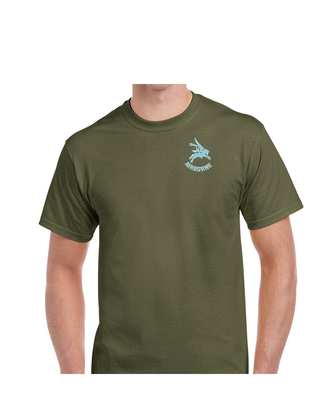 

UK Airborne Parachute Regiment Pegasus Patch Sign TShirt 100 Cotton ONeck Summer Short Sleeve Casual Mens Tshirt Size S3XL 4XL