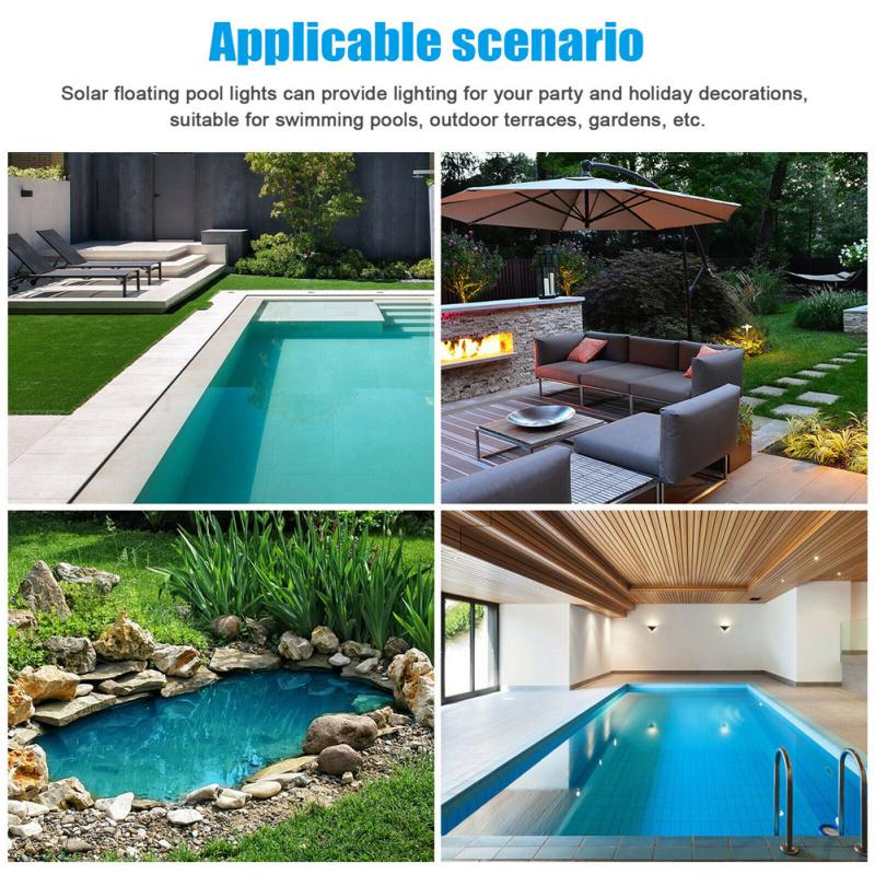 Solar Led Rgb Light Outdoor Garden Pond Swimming Pool Floating Ipx6 Waterproof Lampsn