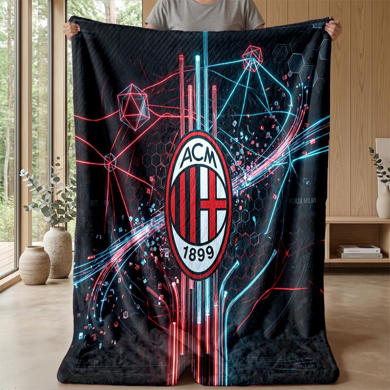 AC Milan Theme blanket Soft Flannel Blanket Plush Throw Blanket Cozy Sofa Bed Blanket for Home Decor